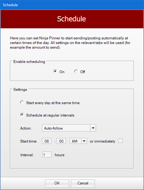 Schedule your automated actions