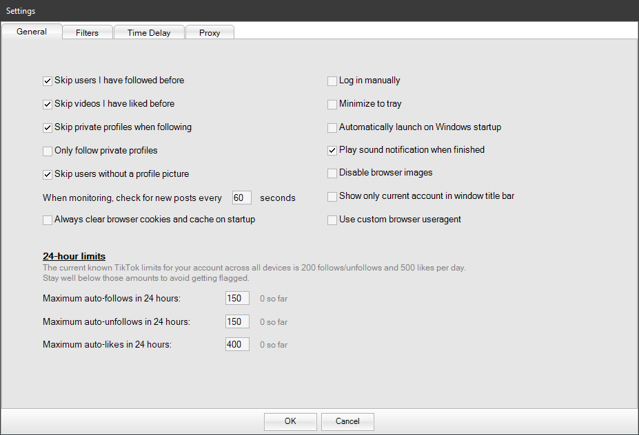 General settings