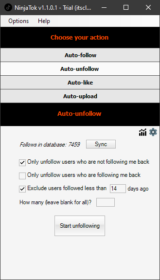 Auto unfollow